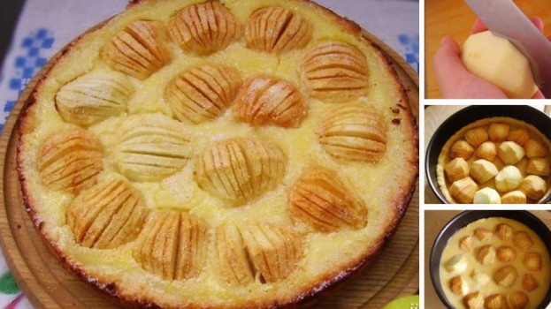Jednoduchý koláč s pečenými jablkami