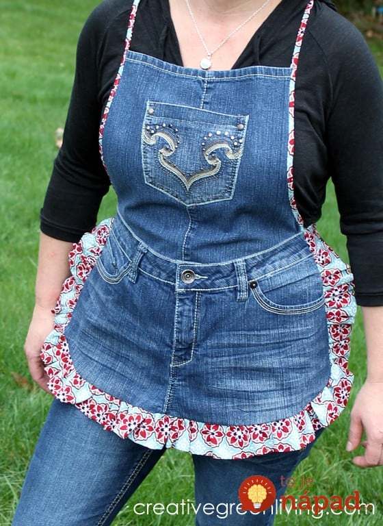 farm girl apron from old jeans