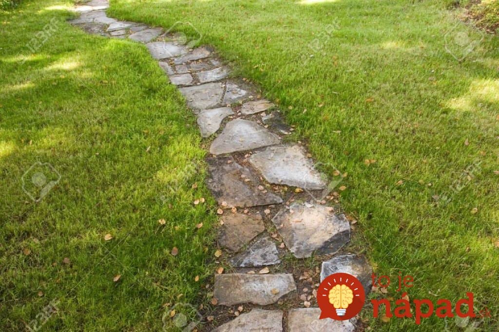 429270-A-stepping-stone-pathway-surrounded-by-green-grass-Stock-Photo