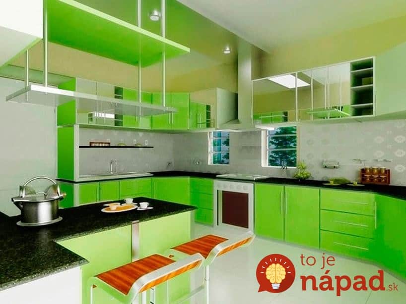 Bright-Green-Color-For-Modern-Kitchen