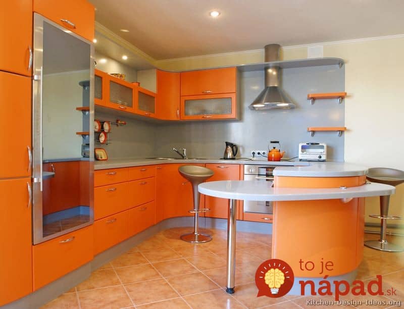 kitchen-cabinets-modern-orange-007-s33835477x2-curved-peninsula-seating-glass-doors