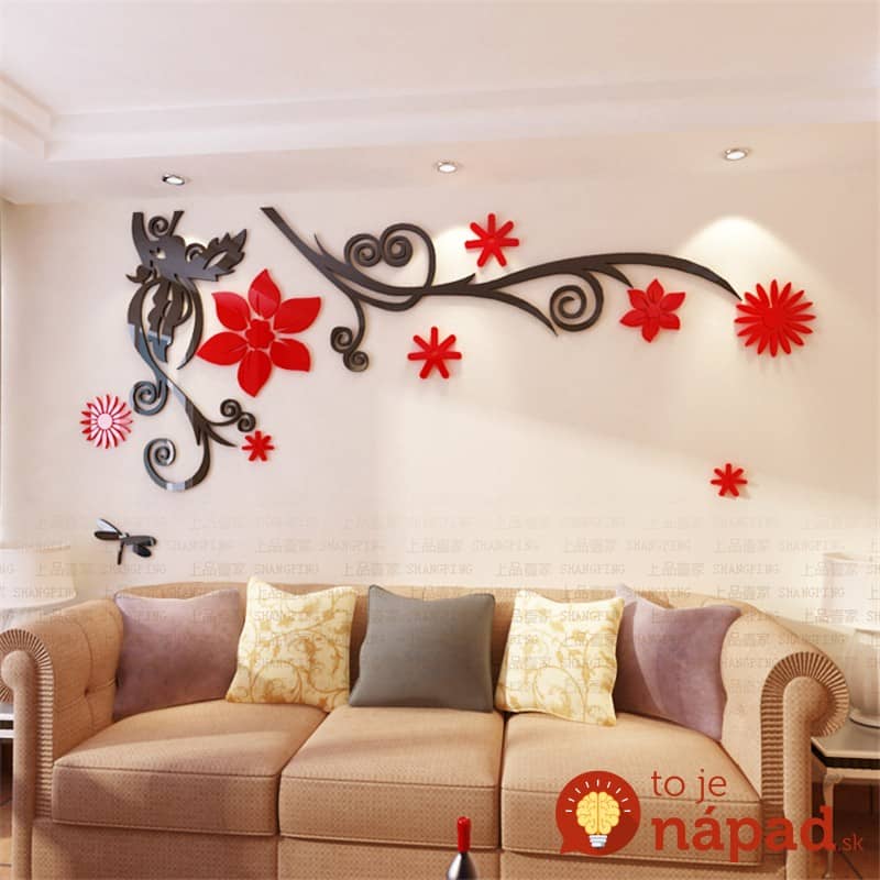 3D-stereo-Flower-vine-Acrylic-Crystal-Wall-stickers-Home-Decor-Diy-Mirror-Wall-sticker-Tree-Living