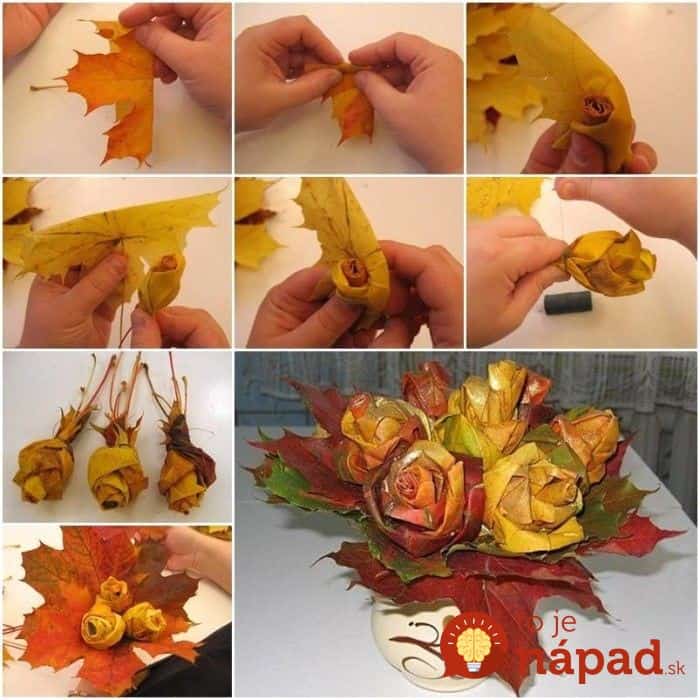 creative-ideas-diy-maple-leaf-rose-bouquet-700x700