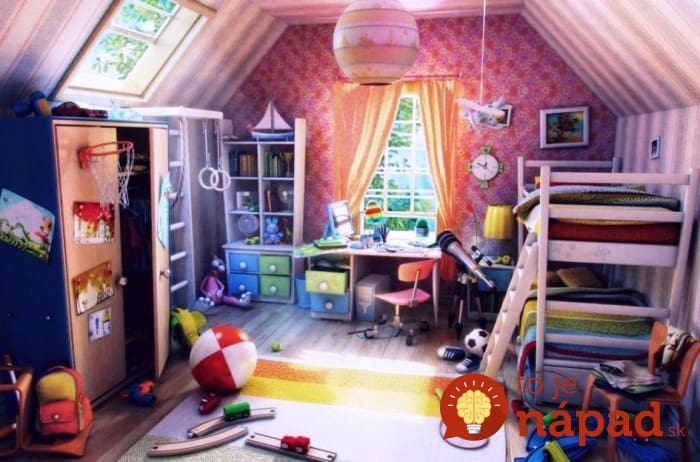 colorful-attic-bedroom-for-kids