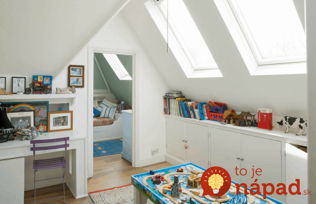 white-attic-bedroom-for-kids-with-two-skylights