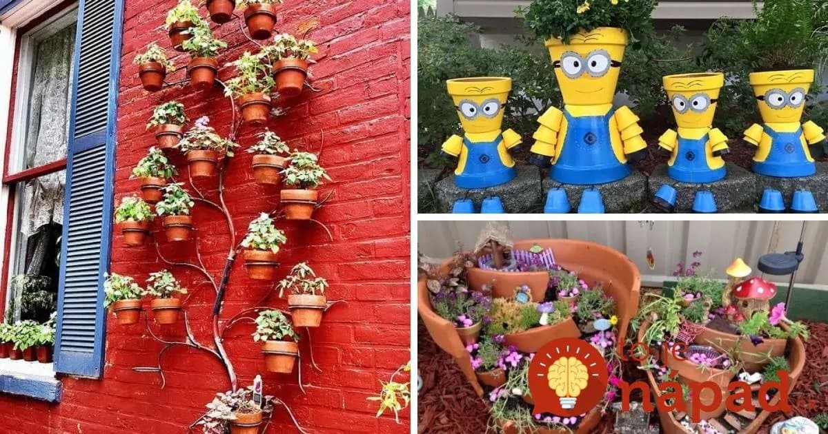 21 krásnych nápadov, ako využiť staré kvetináče vo vašej záhrade!