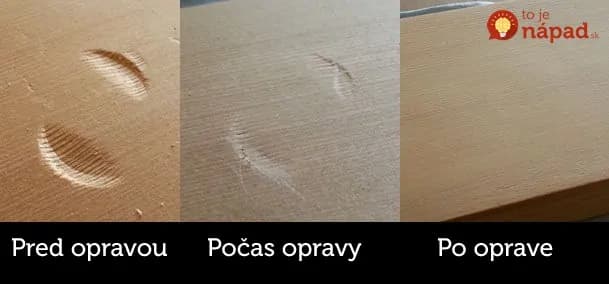 Jednoduchý trik, ako odstrániť preliačiny a jamky z dreveného nábytku!