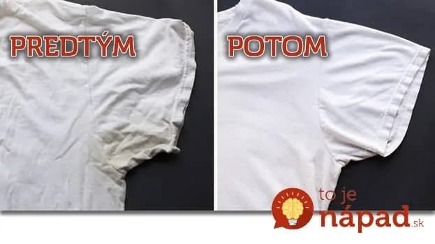 Jednoduchý trik, ako odstrániť škvrny od potu z bieleho oblečenia