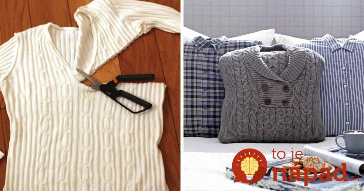 Máte doma starý sveter? Vyrobte z neho vkusný doplnok do bytu, bez šitia!