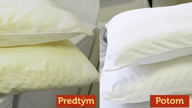 Ako vyprať a vybieliť zažltnuté vankúše? 