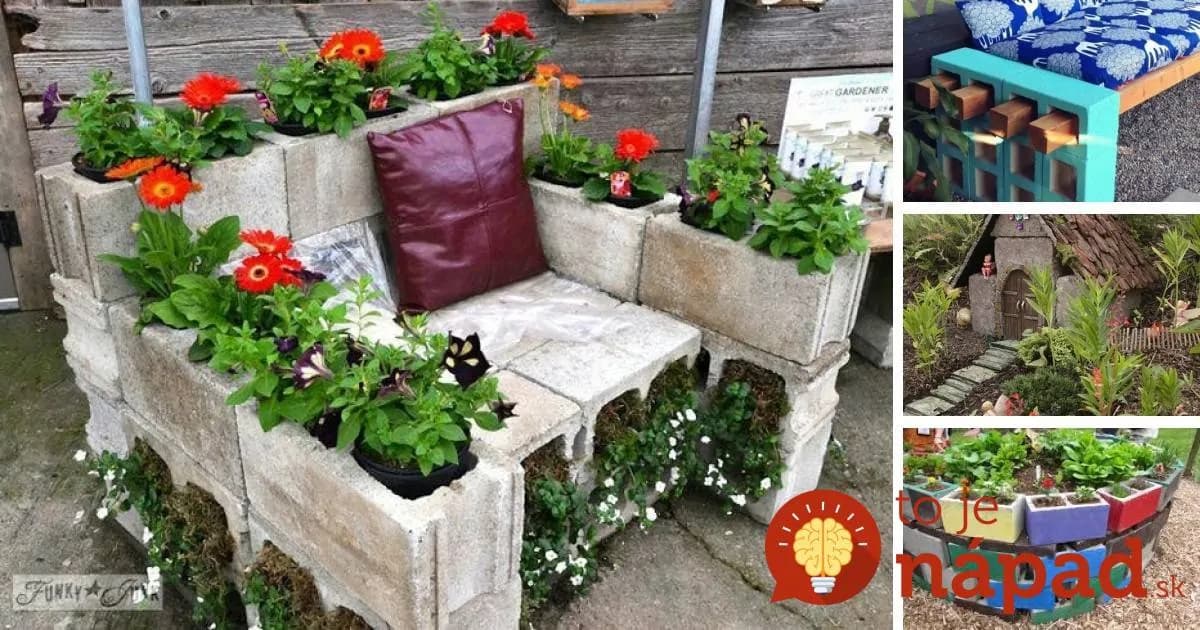 41 geniálnych nápadov, ako využiť betónové tvárnice v záhrade