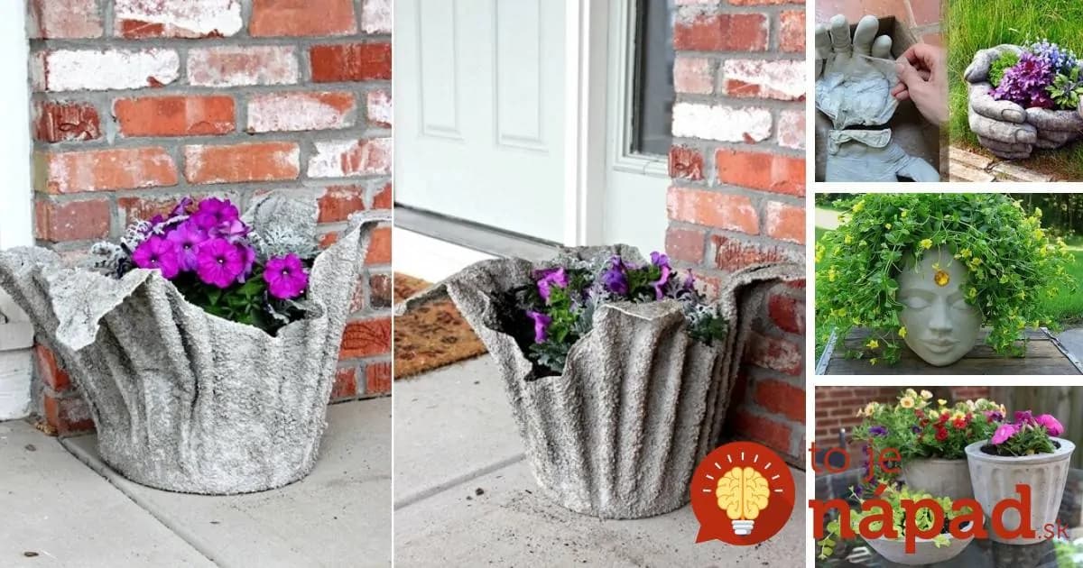 Kvetináče za pár centov z betónu: 5 jednoduchých návodov, ako si ich môžete vyrobiť aj vy!