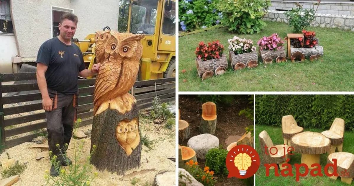 33 nápadov, ako premeniť kmeň stromu na ozdobu záhrady alebo bytu!