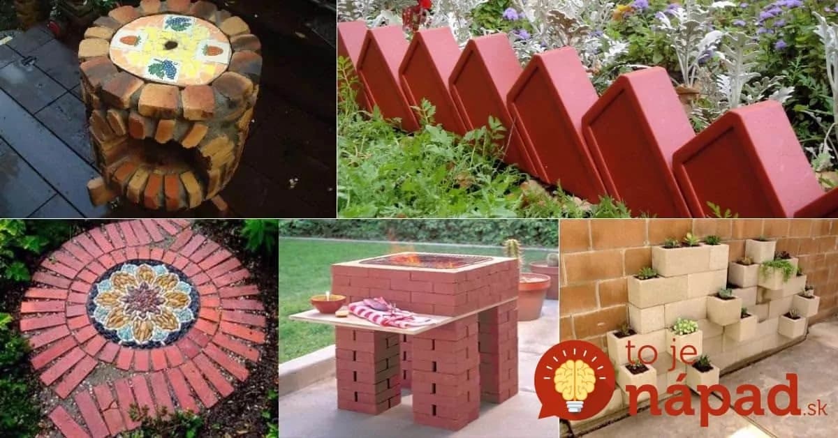 Zvyšné tehly, alebo iný stavebný materiál? Títo ľudia z nich vymysleli úžasné veci do záhrady a ušetrili za drahé služby záhradného architekta! 