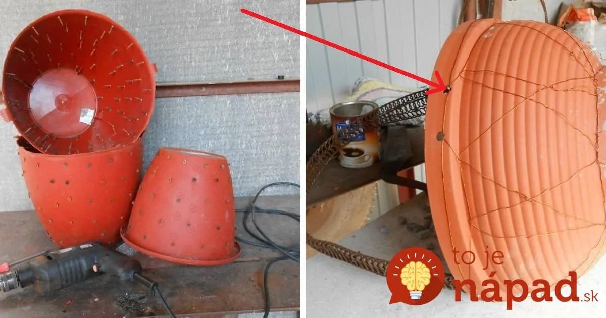 Z garáže vybral staré kvetináče a navŕtal do nich skrutky: Pozrite sa, aké prekvapenie pre svoju manželku pripravil v záhrade!