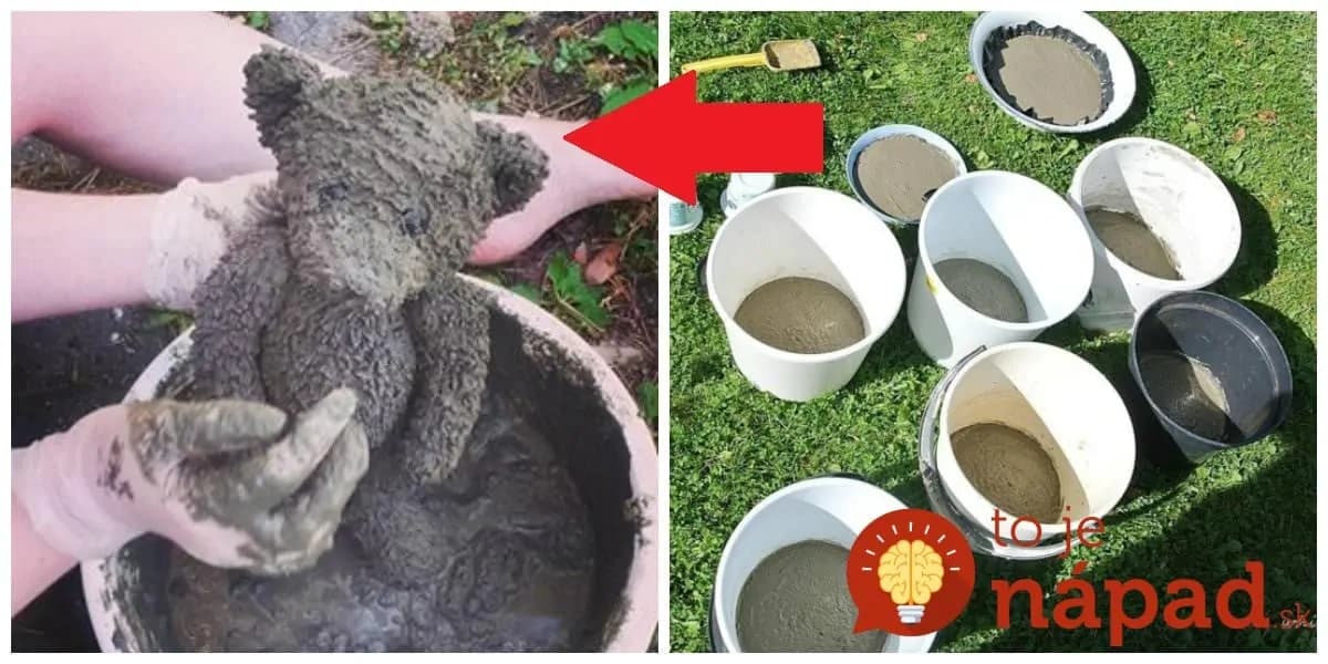 Zabudnite na umelých trpaslíkov, skúste toto: Namočte starých plyšákov do betónovej zmesi – pozrite, čo môžete mať na záhrade!
