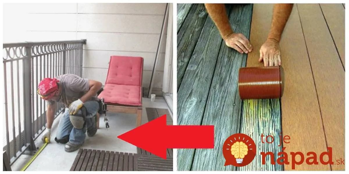 Ten rozdiel je ohromný: Perfektný nápad, ako zakryť škaredú dlažbu na balkóne bez toho, aby ste ju museli meniť!