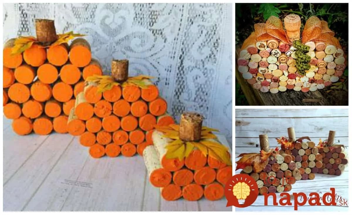 Roztomilé jesenné tekvice z korkových zátok – vydržia vám celé roky: Stačí len zlepiť a postaviť na stôl – na toto sa nebudete vedieť vynadívať!