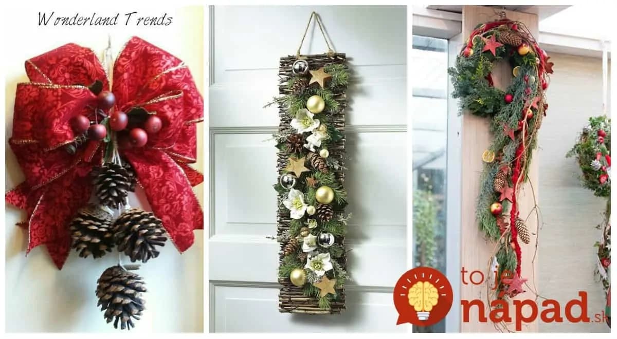 Nevešajte na ne len obyčajné vence: 22 nápadov na moderné a krásne adventné ozdoby na vchodové dvere!