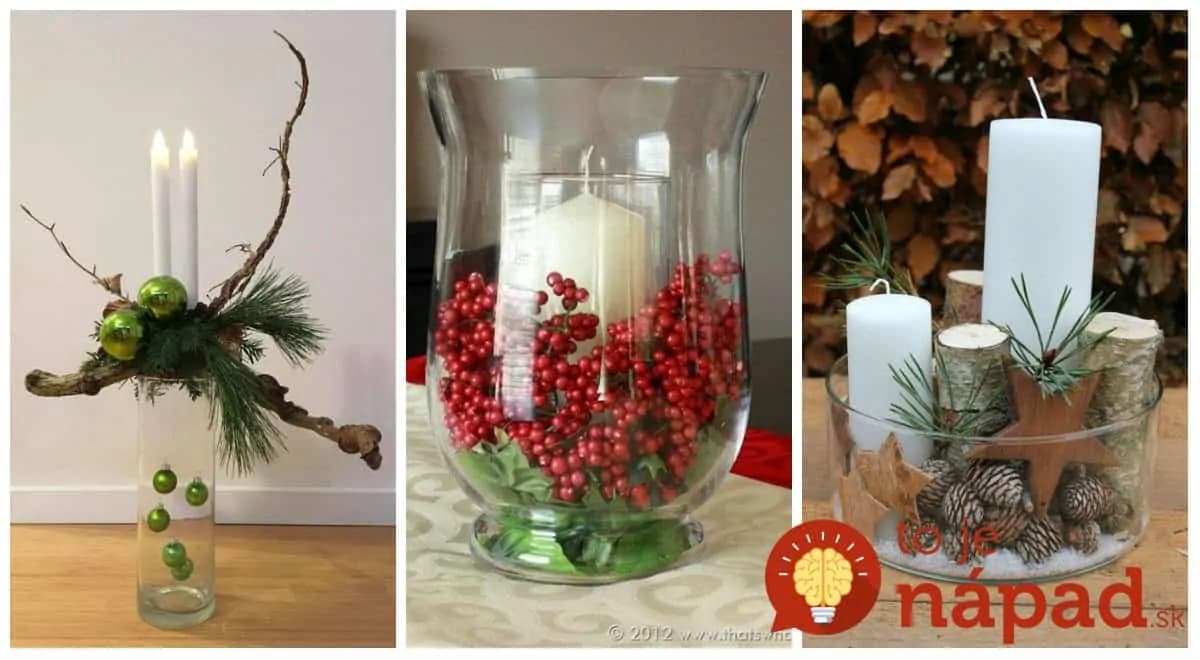 Najkrajšie vyniknú v skle: Dajte vianočné ozdoby a sviečky do skla, položte na stôl a máte vyzdobené – 19 úžasných nápadov!