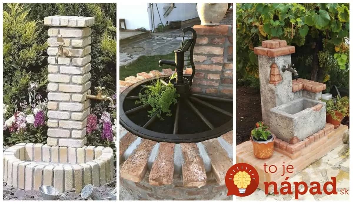 17 krásnych nápadov na záhradné studničky z tehál, dreva a kamienkov: Praktické a skrášlia každý dvor!
