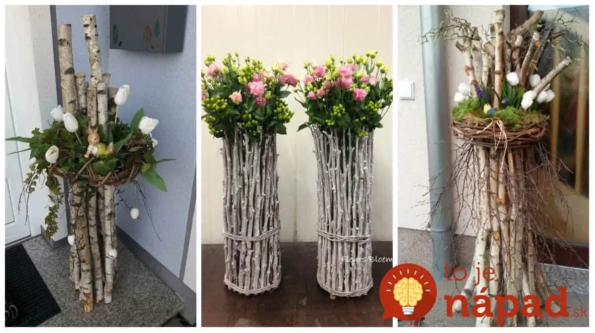 Nevešajte na dvere veniec, stačí len zviazať pár konárov a postaviť pred dvere – nič viac: 19 úchvatných jarných nápadov!