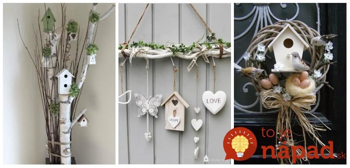 Roztomilé jarné dekorácie s motívom vtáčej búdky, ktoré vám skrášlia byt aj vchodové dvere: 19 prekrásnych inšpirácií!