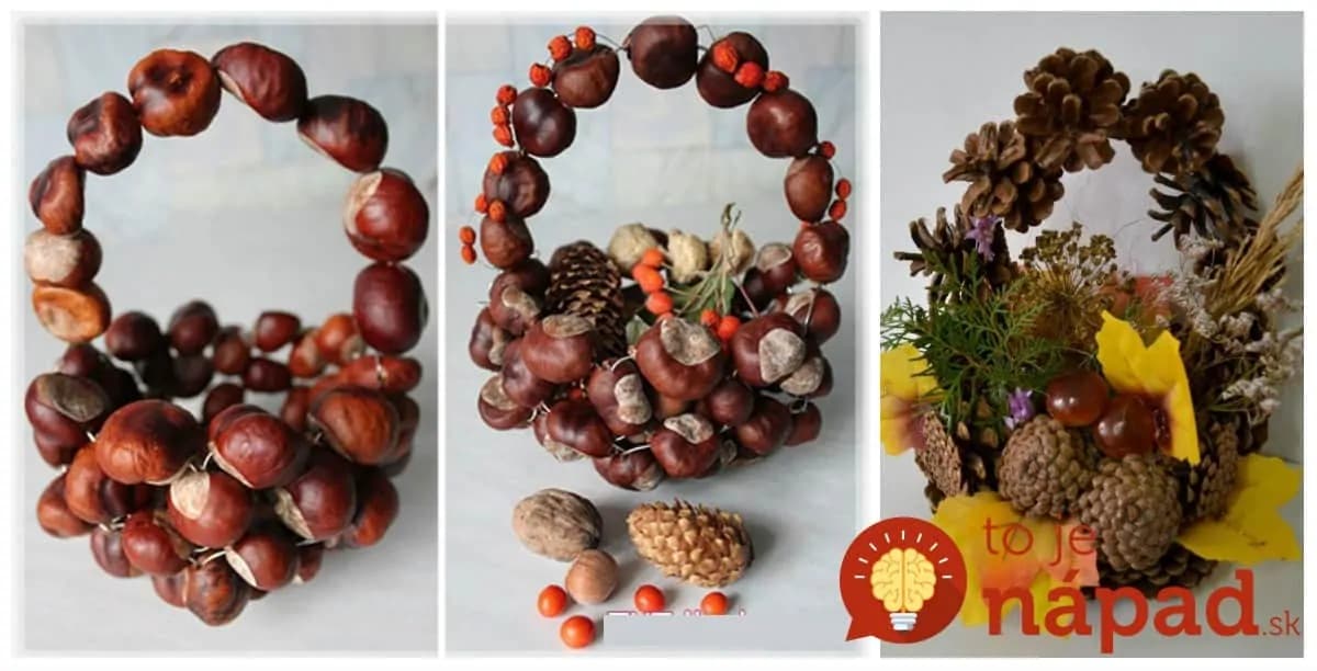 Kúzelné košíky zo šišiek a gaštanov – úžasná výzdoba na jesenné mesiace: 15 krásnych nápadov, ktoré okúzlia na prvý pohľad!