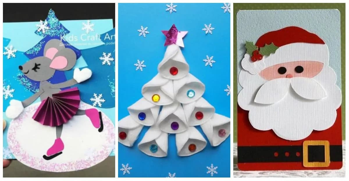 Len papier, lacné odličovacie tampóny a nožnice: 17 nápadov na prekrásne vianočné pohľadnice – toto si deti zamilujú!