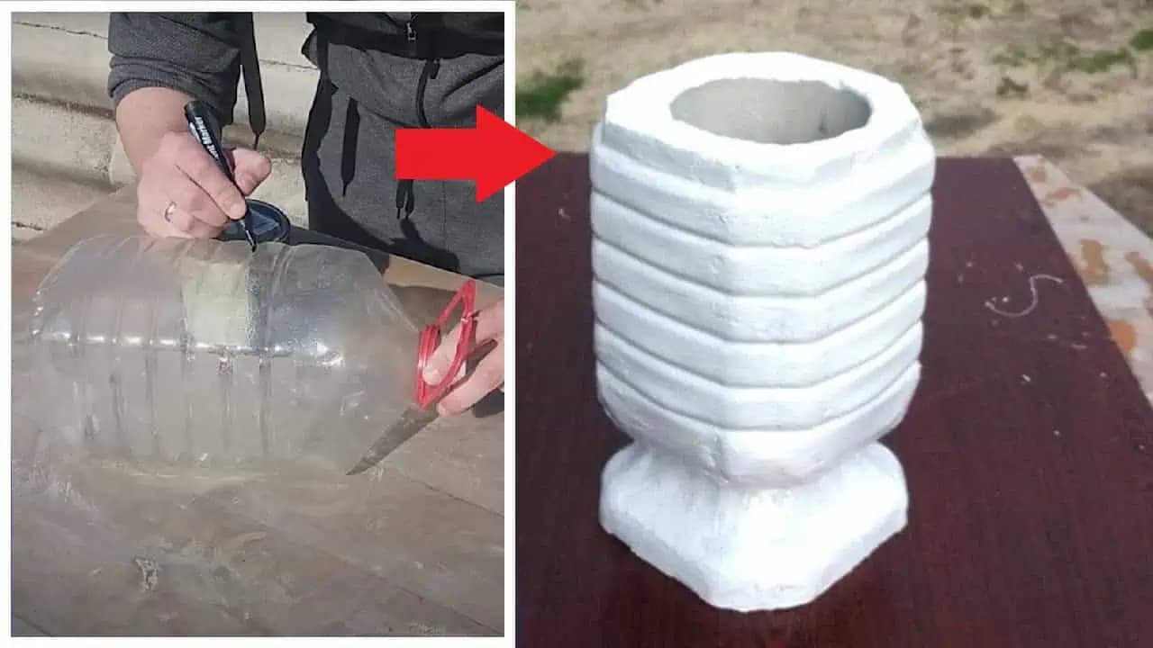 Skombinujte dve plastové fľaše rôznej veľkosti a zalejte cementom: Originálny záhradnýnápad za pár eur!