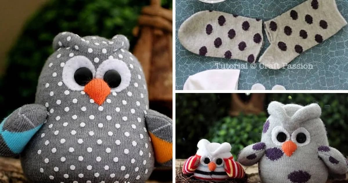 Krásny nápad zo starej ponožky: Vyrobte z nej utešenú sovičku!