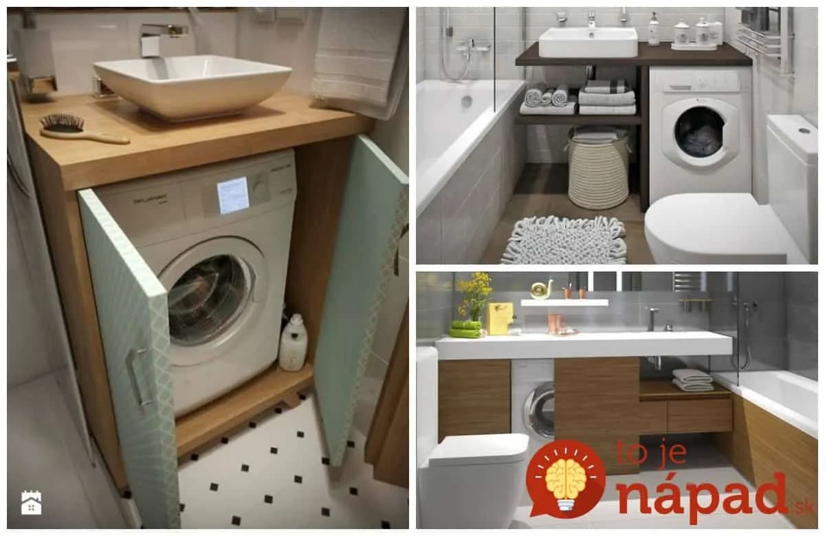 25 geniálnych nápadov, ako v kúpeľni šikovne skryť práčku a vyriešiť aj nedostatok úložného priestoru!