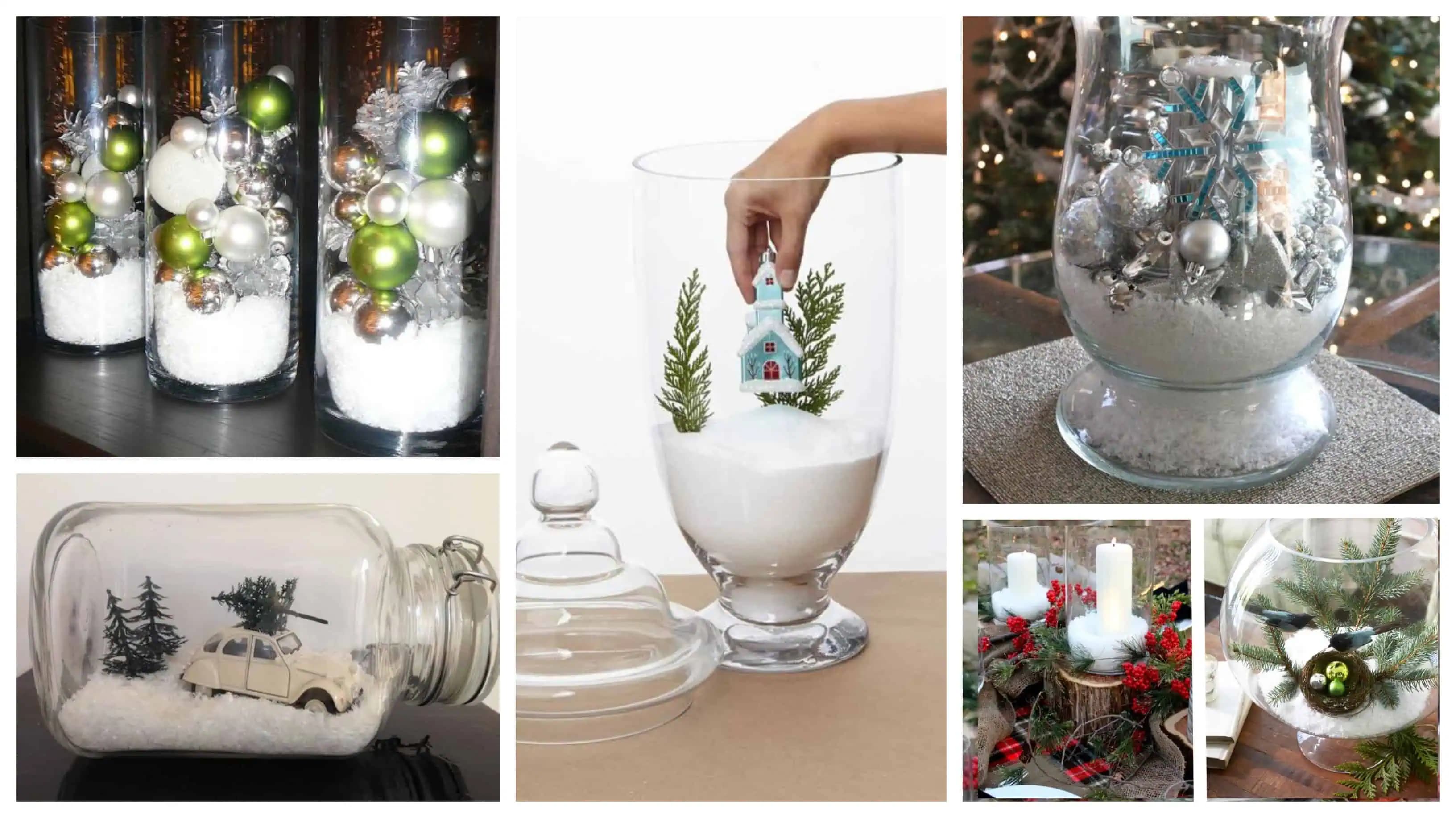 Neutrácajte za drahé dekorácie: Nasypte do sklenenej vázy obyčajnú SOĽ a pridajte pár ozdôb – 20+ prekrásnych vianočných dekorácií, ktoré vás budú tešiť!
